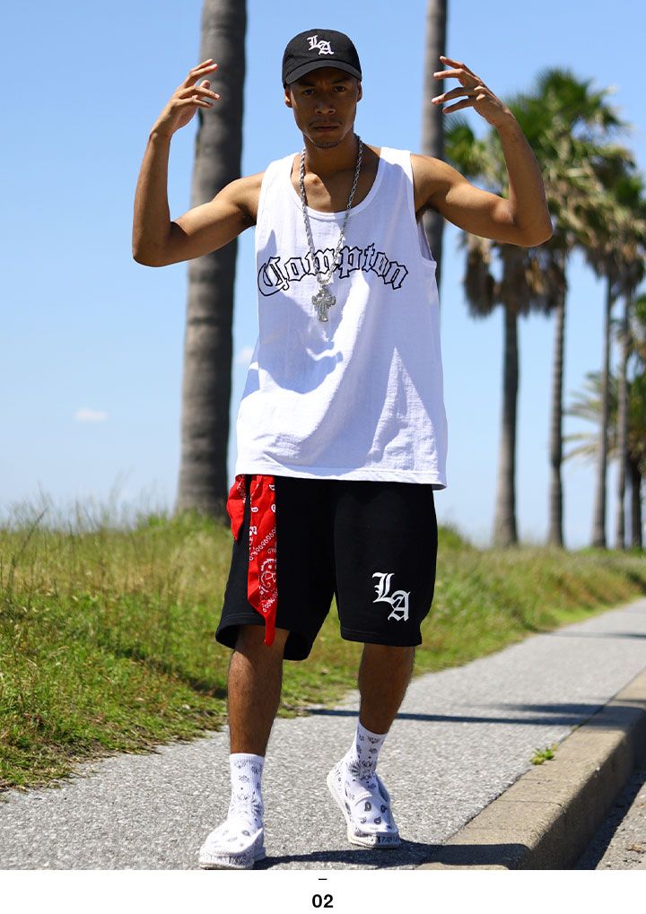 FLAG 上下セット ブランド ノースリーブ Tシャツ タンクトップ ハーフ