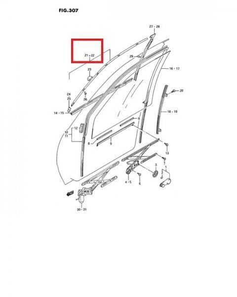 スズキ 純正 KEI スイフト モールディング フロントドアガラス ライト MOLDING FRONT 83662-60B50-000 SUZUKI JDM Genuine