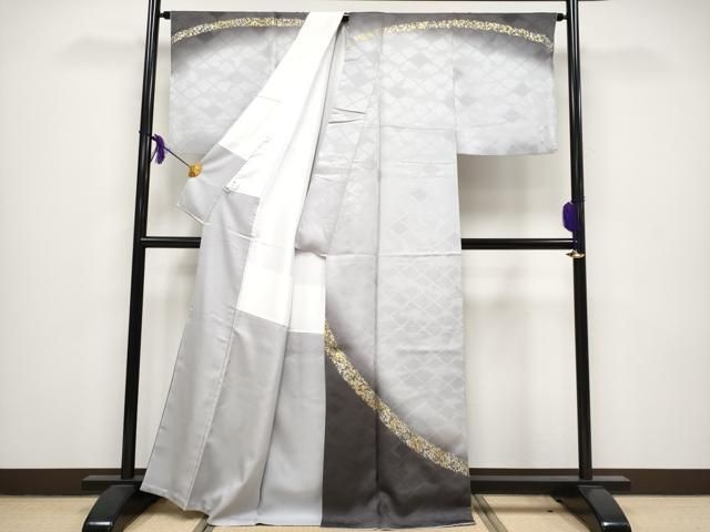 平和屋本店□極上 皇室献上作家 北出与三郎 訪問着 菱松葉地紋 暈し  