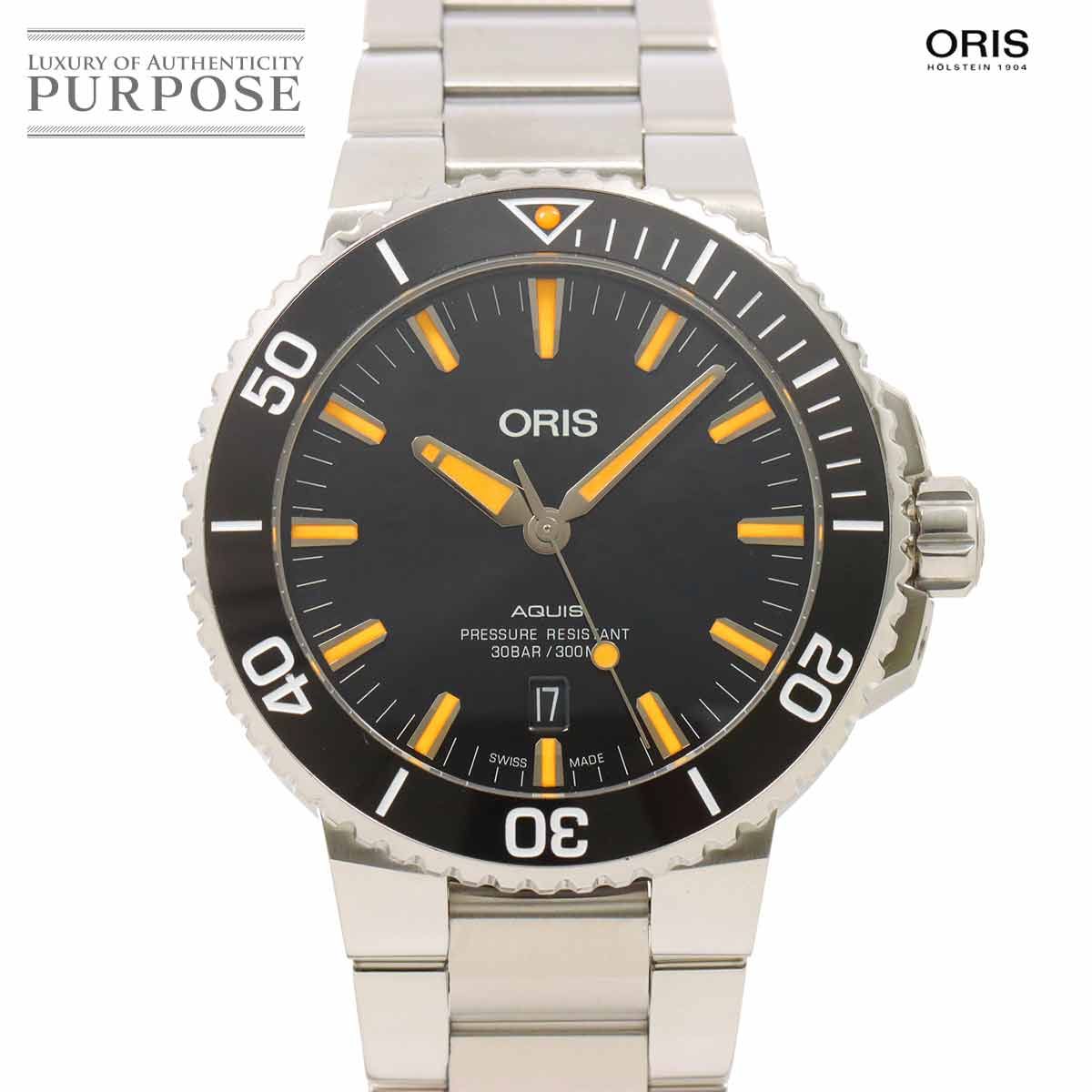 オリス ORIS アクイス デイト 01 733 7730 メンズ 腕時計 デイト ブラック オートマ 自動巻き ウォッチ Aquis Date 90284335