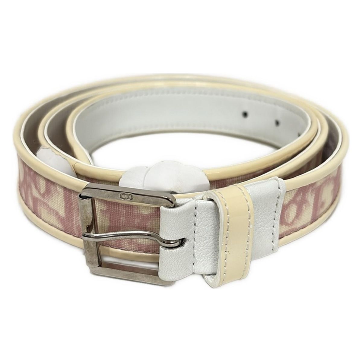 クリスチャンディオール トロッター ベルト ゴールド レッド Dior Authentic Christian Dior Belt Burgundy Leather GP Buckle