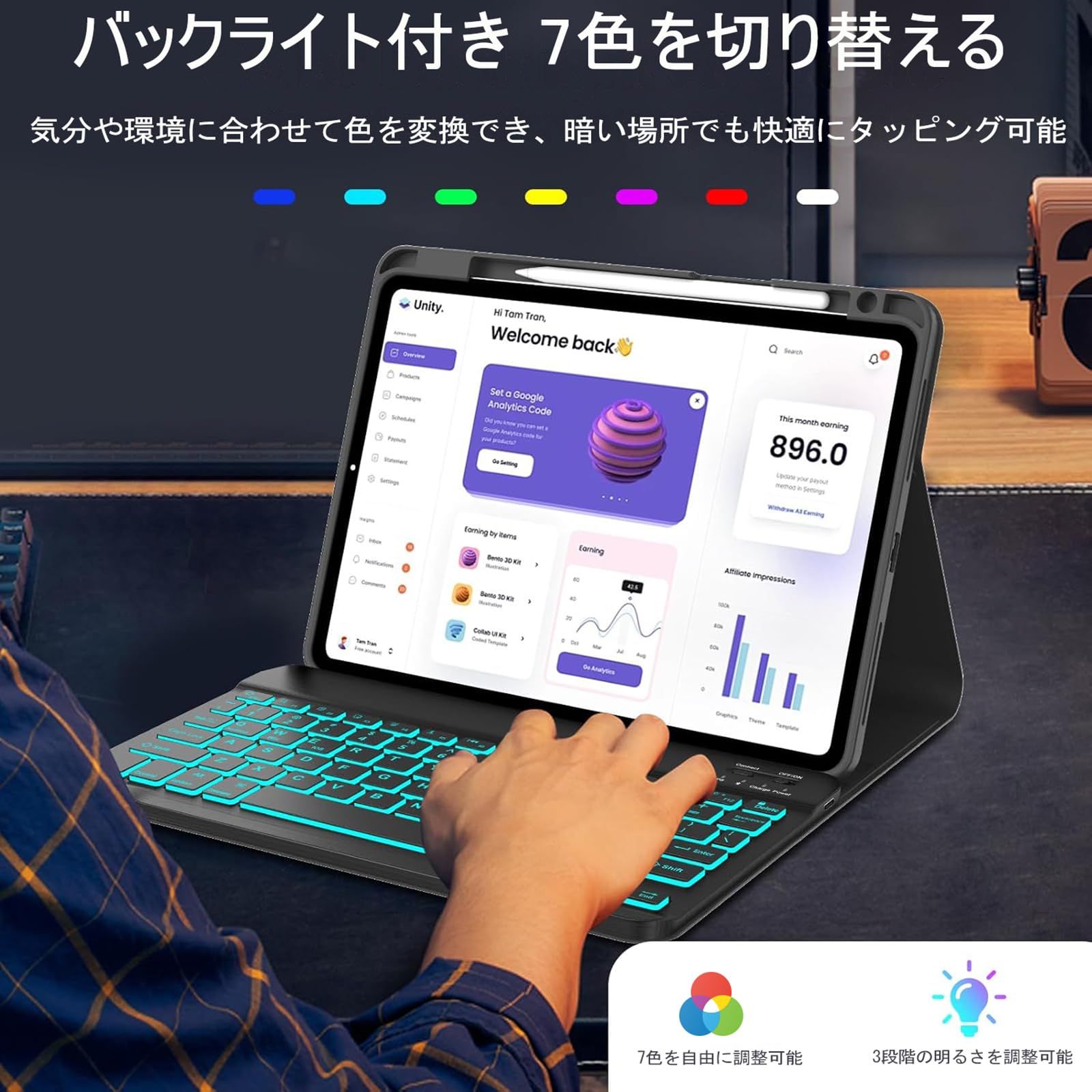 キーボードカバー 新型 ipad pro 2024 ケース 2024新型 iPad Pro 13