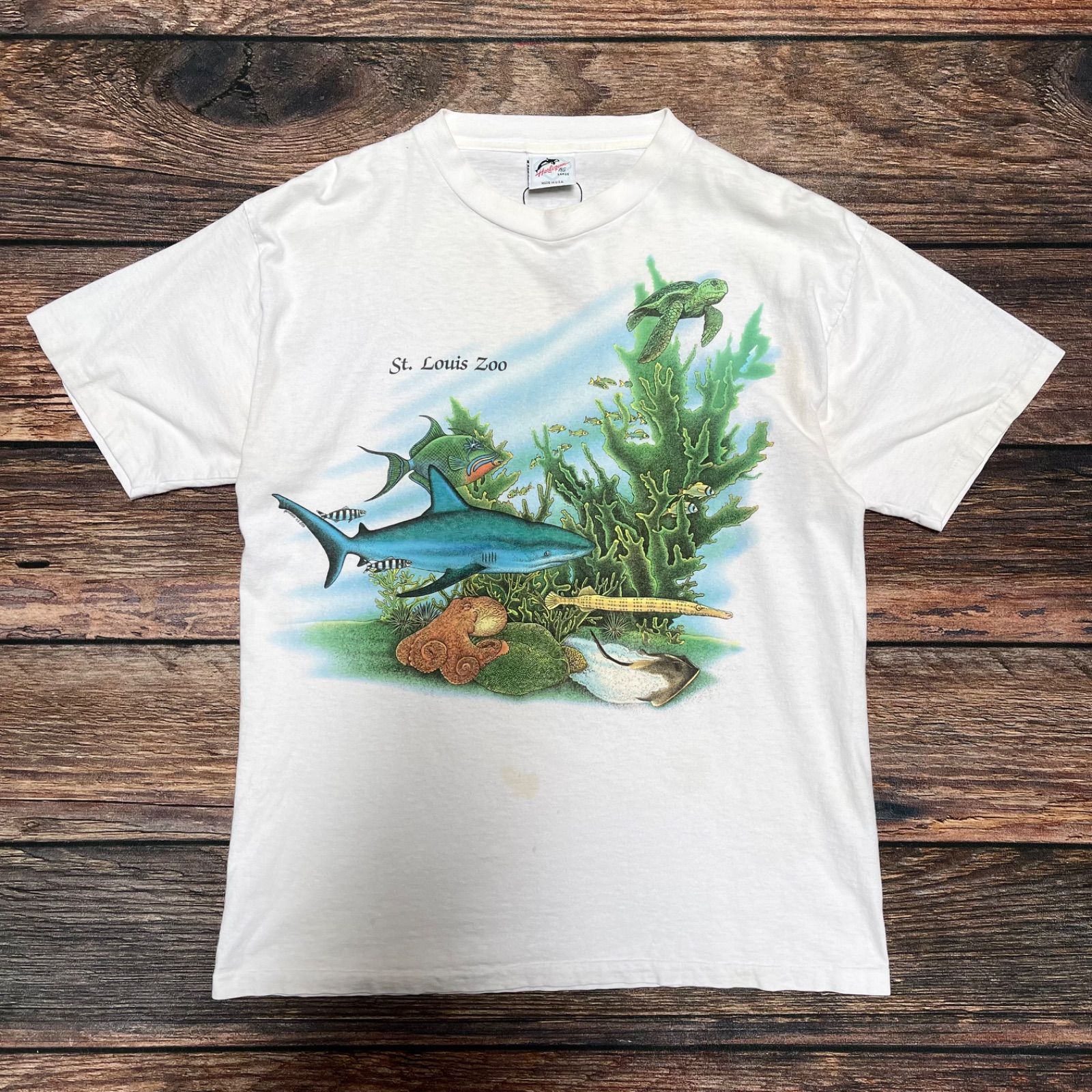 90‘s Harlequin 半袖Tシャツ シングルステッチ 海 魚 Lサイズ
