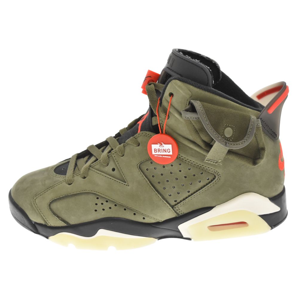 NIKE ナイキ ×TRAVIS SCOTT AIR JORDAN 6 RETRO SP CN1084-200 トラヴィススコット ジョーダン6 ハイカットスニーカー US8.5/26.5cm カーキ/オリーブ/ブラック