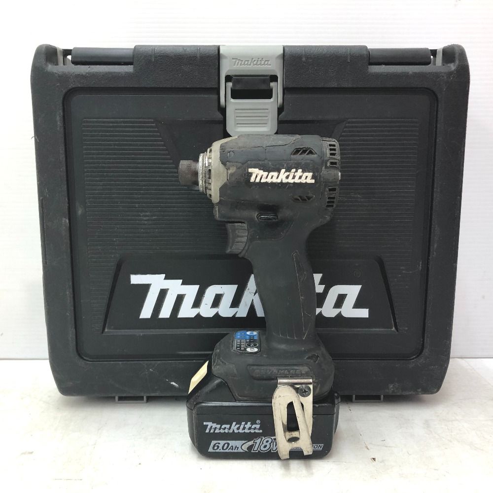 makita 18V 6.0Ah 充電式インパクトドライバ 黒 ケース 充電器 バッテリ2個セット 手元スイッチ不良 ライト不点灯 TD171DRGXB