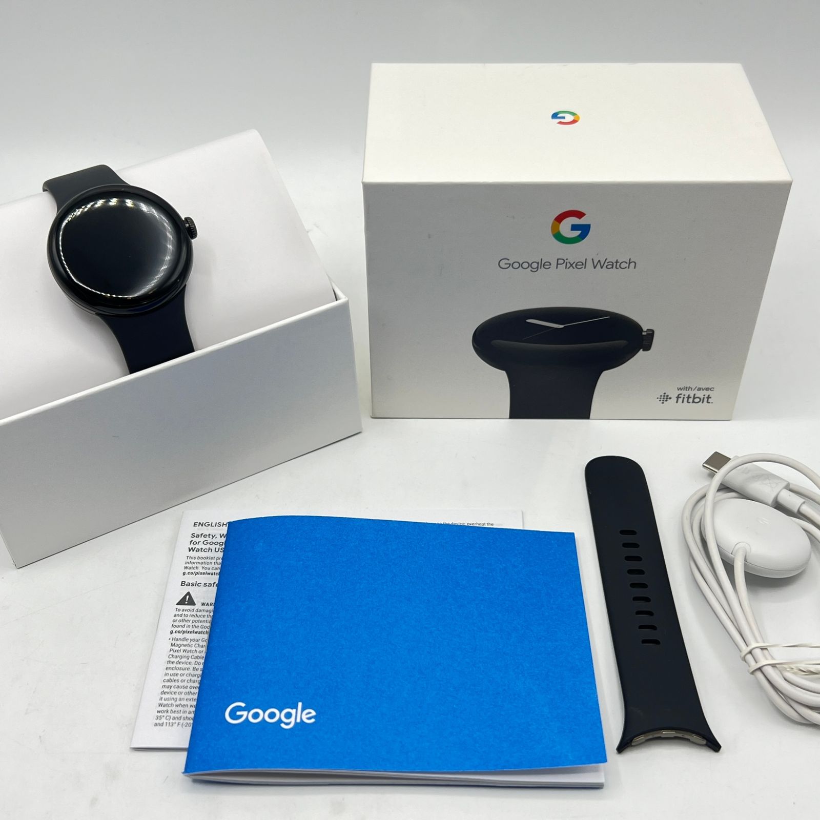 美品】Google Pixel Watch GA03119-TW Matte Black ステンレス ケース 