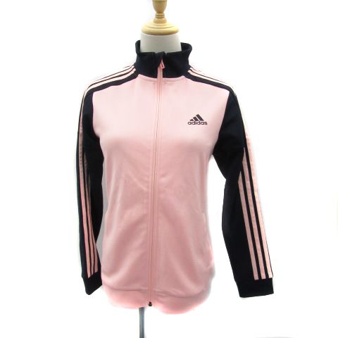 アディダス adidas スポーツウェア ジャージ ブルゾンジャケット ミドル丈 ジップアップ ロゴプリント 160 ピンク 紺 ネイビー /YS29  女の子 - メルカリ