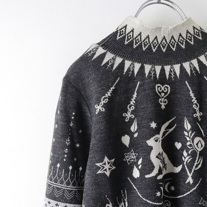 【返品?交換対象商品】 美品 2023AW ルルムウ rurumu 縷縷夢兎 tatoo motif highneck ニット/セーター