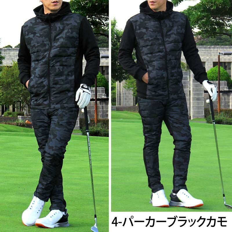 ダウンジャケット ゴルフパンツ