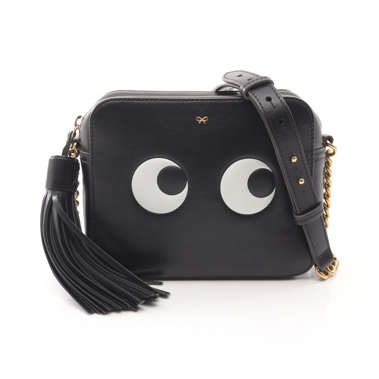 アニヤハインドマーチ ANYA HINDMARCH ショルダーバッグ CROSSBODY EYES RIGHT アイズ ライト 934480 ブラック レザー CROSSBODY EYES RIGHT レディース Used A