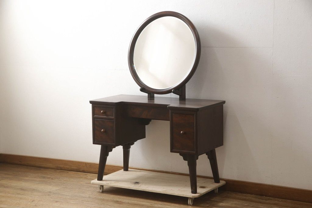 英国アンティーク木製ライティングビューロー/デスク/収納式机/勉強机