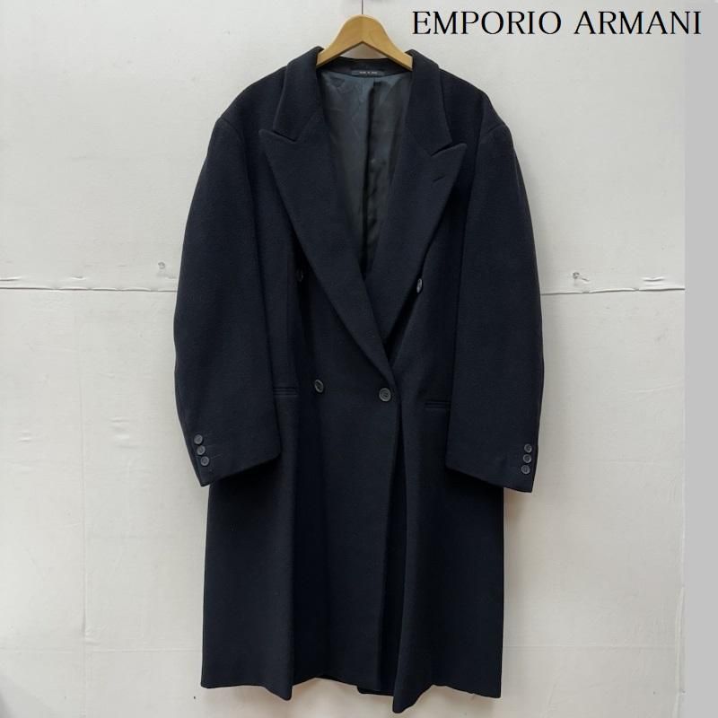 EMPORIO ARMANI ブラック ダブルブレスト コート EMPORIO ARMANI トレンチコート コート 「エンポリオ アルマーニ