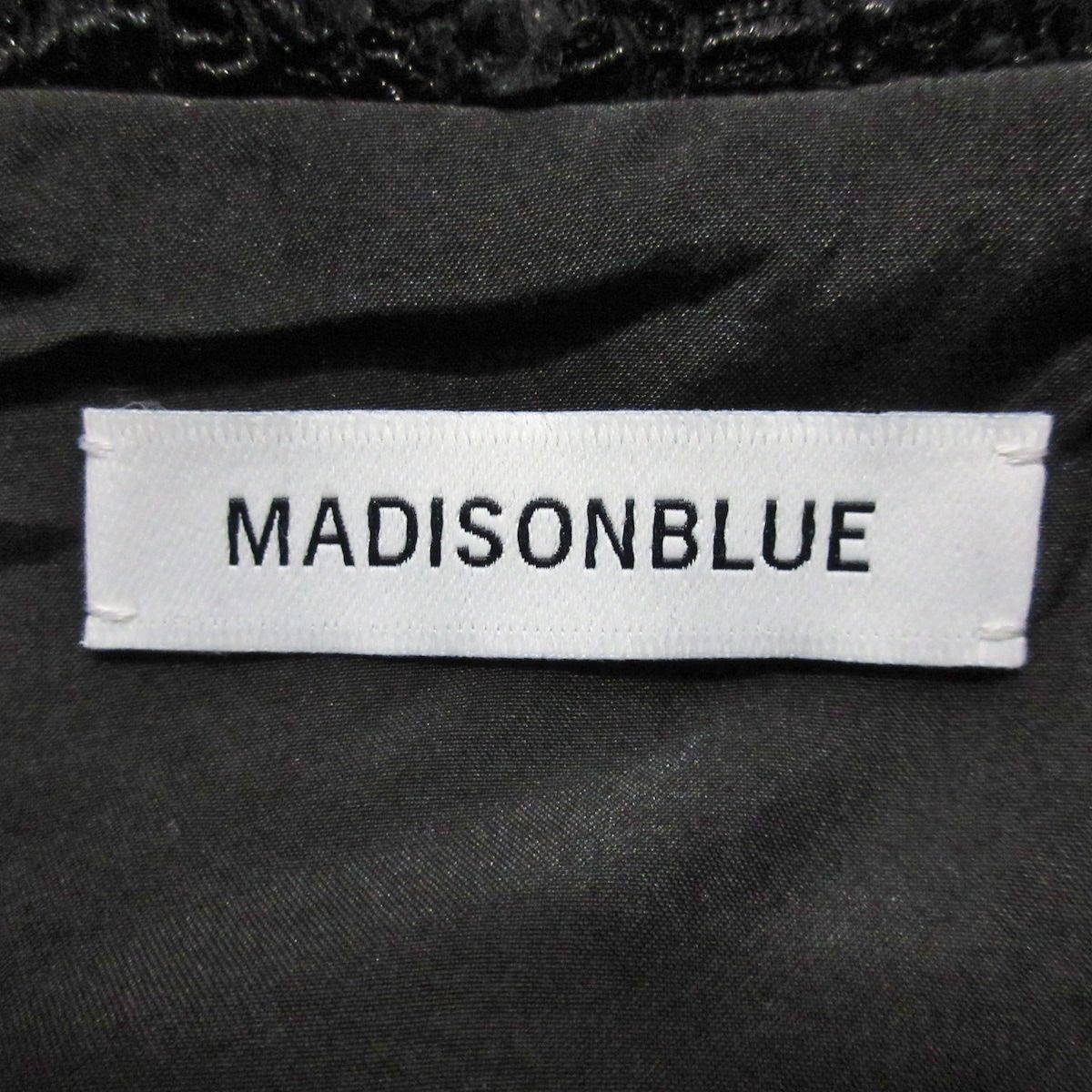 MADISON BLUE(マディソンブルー) コート サイズ00 XS レディース美品 - 黒 長袖/ツイード/フェイクパール/冬 綿、ナイロン