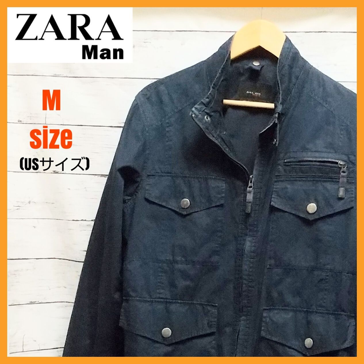 ZARA MAN ザラ メンズ ジャケット Lサイズ相当 ネイビー ミリタリー