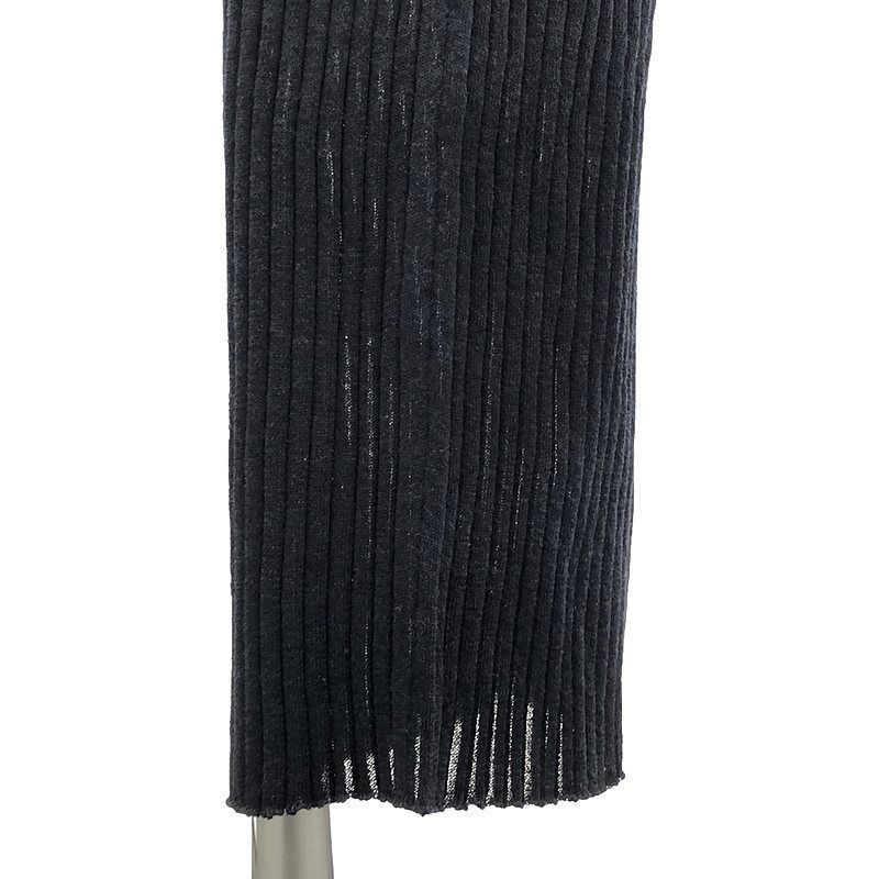 JIL SANDER / ジルサンダー | リネン混 変形 リブニット ロングドレス  