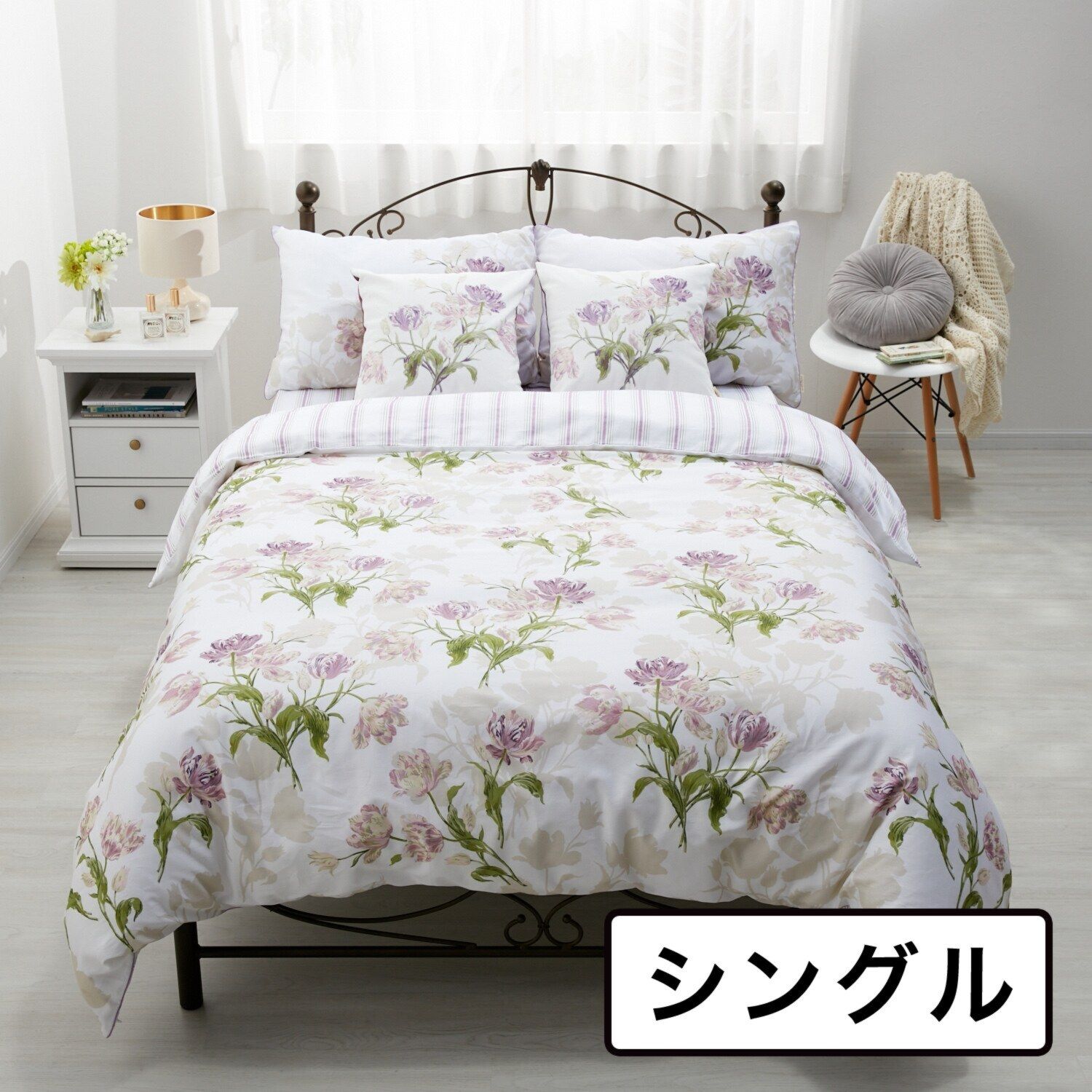 ♥ ローラアシュレイ ゴスフォード フラワー コットン100％サテン 掛けふとんカバー シングル 参考価格￥20 000-