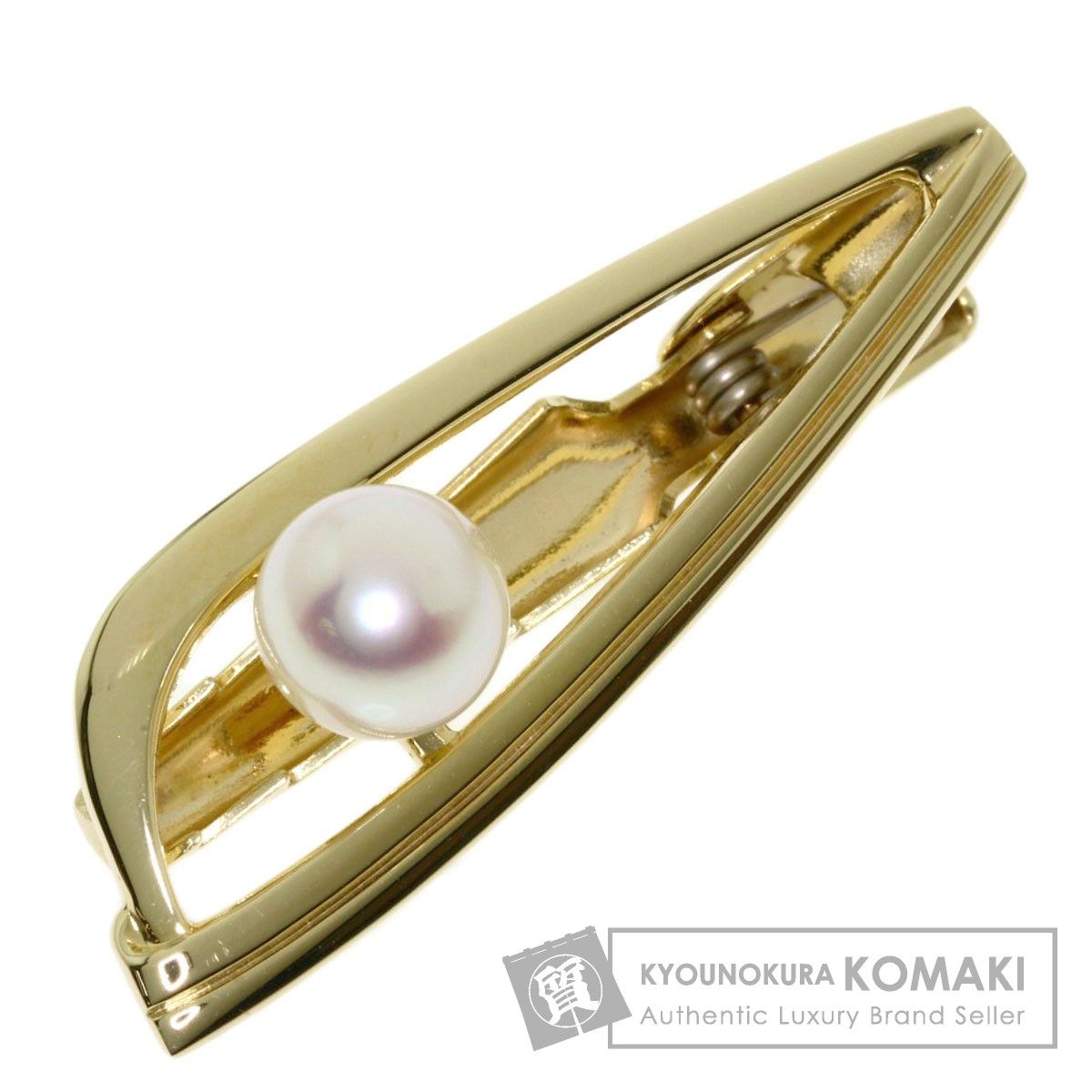 MIKIMOTO ミキモト アコヤパール 真珠 タイピン K14YG メンズ