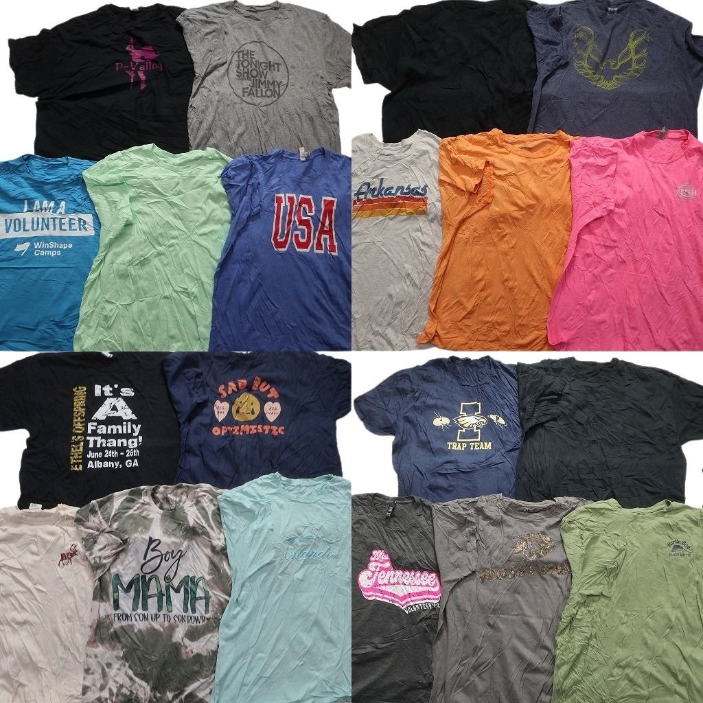 古着卸 まとめ売り カラーmix プリント 半袖Tシャツ 20枚セット
