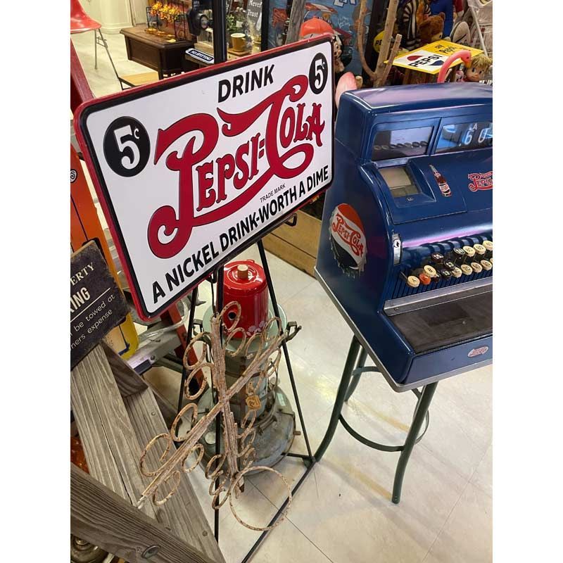 ペプシロゴ鉄看板 3枚セット 90s ペプシコーラ アドバタイジング