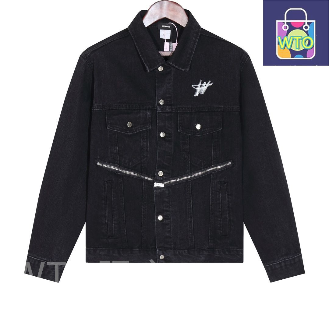 【関税込み】We11done ブラック グラフィック デニムジャケット 本日限定特価】We11done メンズ＆レディース デニムジャケット
