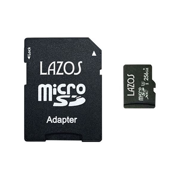 20個セット Lazos microSDXCメモリーカード 256GB UHS-I U3 CLASS10 紙パッケージ L-B256MSD10-U3X20