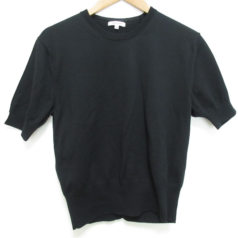 美品 BLAMINK ブラミンク ショートスリーブ クルーネック ニットカットソー 7918-230-0088 サイズ36 ブラック レディース 古着 中古 USED 美品 BLAMINK ブラミンク ショートスリーブ クルーネック ニット