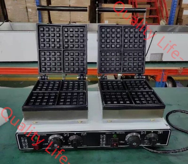 電気 ワッフルメーカー ワッフル マシン 2連 8個焼き 単相 100V |業務用|飲食店|店舗用品|屋台|出店