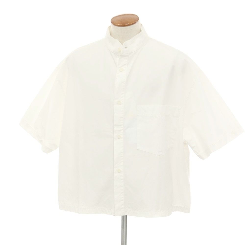 中古】ヘドメイナー HED MAYNER コットン系 スタンドカラー オーバーサイズ 半袖シャツ ホワイト【サイズM】【メンズ】