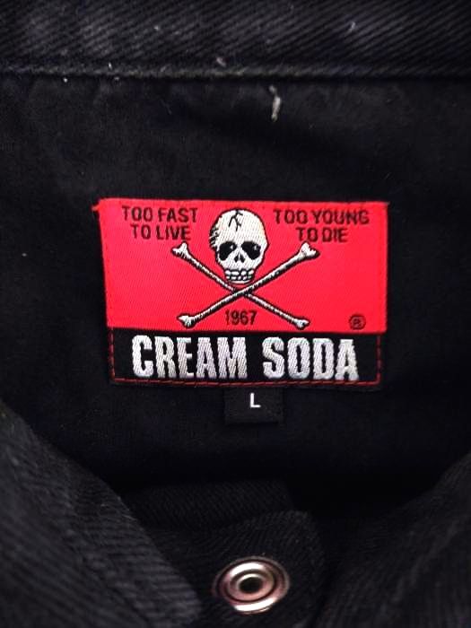 CREAM SODA デニムジャケット スカルボタン LL クリームソーダ CREAM SODA スカルボタン デニムウエスタンジャケット