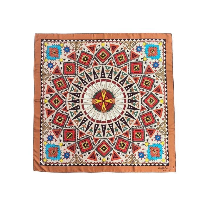 スカーフ Dieffe Kinloch ディエッフェ キンロック 90㎝×90㎝シルクスカーフ ラスベガス アパッチ