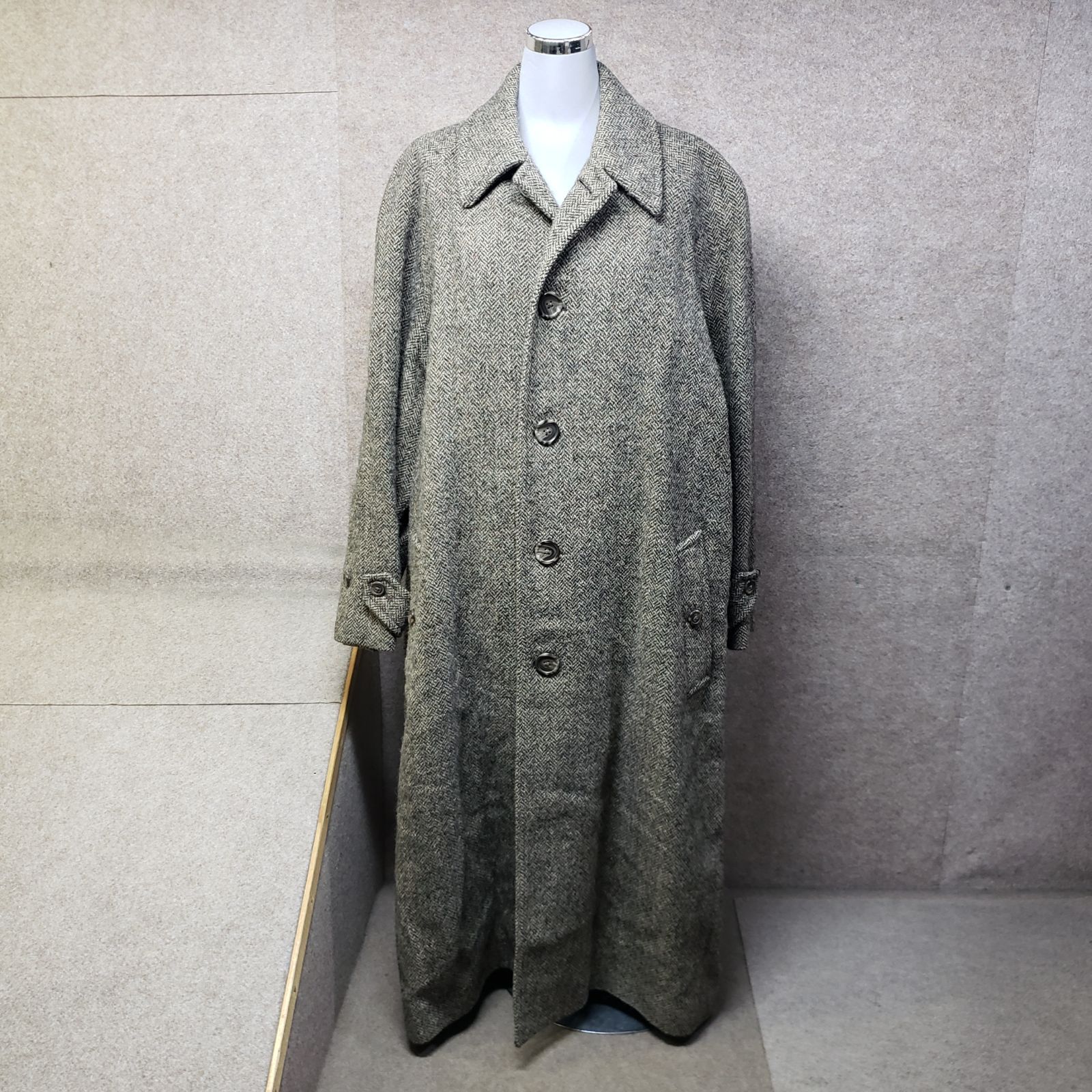 RALPH LAUREN ラルフローレン ヘリンボーンロングコート グレー系 サイズ7 y6949i