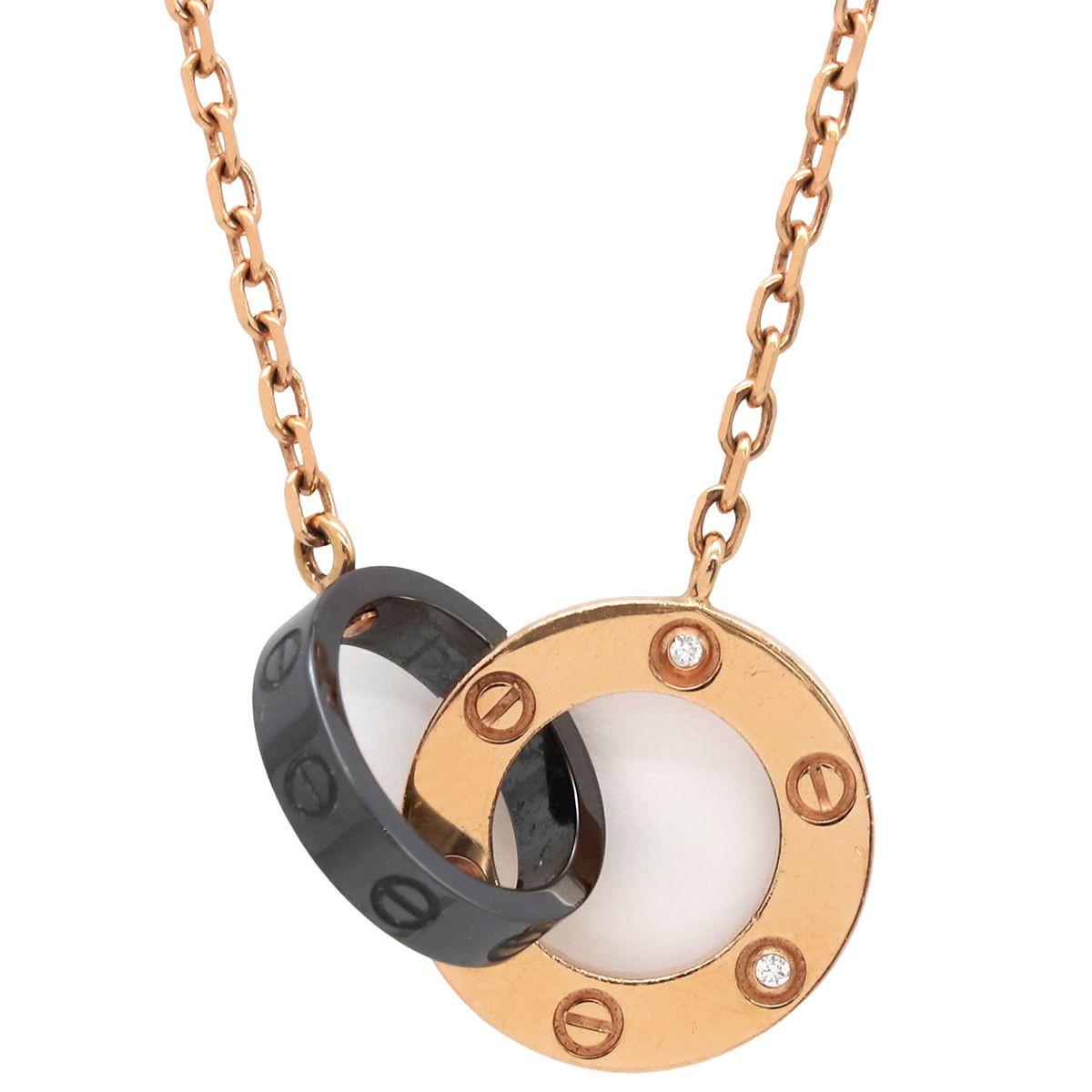 洗練ジュエリー【Cartier】LOVE ダイヤモンド ネックレス PG WG Cartier - CARTIER(カルティエ) ラブコレクション LOVE