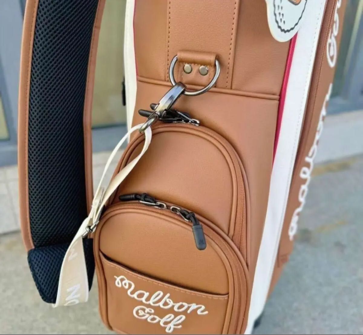 Malbon golf マルボン ゴルフ キャディバッグ キャスター型 ベージュ Malbon golf マルボン ゴルフ キャディバッグ キャスター型 ベージュ