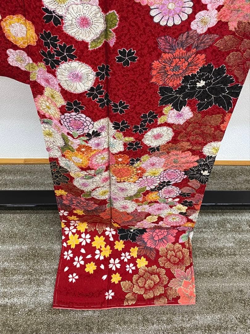振袖 豪華 桐屋 翠山工房 金通し 金彩 辻が花 身丈164cm 撥水加工済 振袖 桐屋 翠山工房 絞り加工 辻ヶ花 豪華 金通し 金彩 身丈176cm