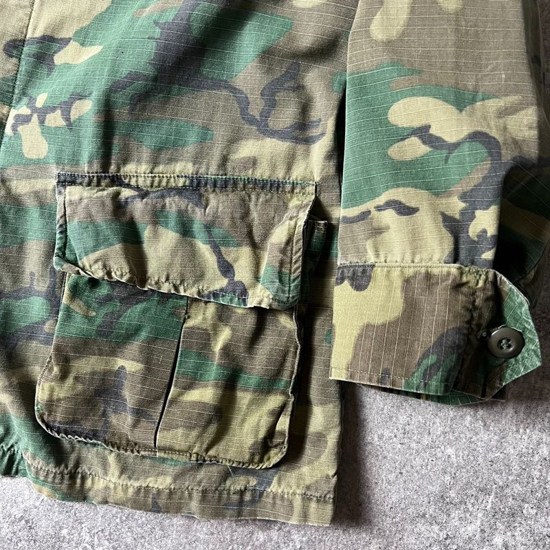 70s US ARMY 米軍実物 4th ERDL グリーンリーフ カモ ジャングル 