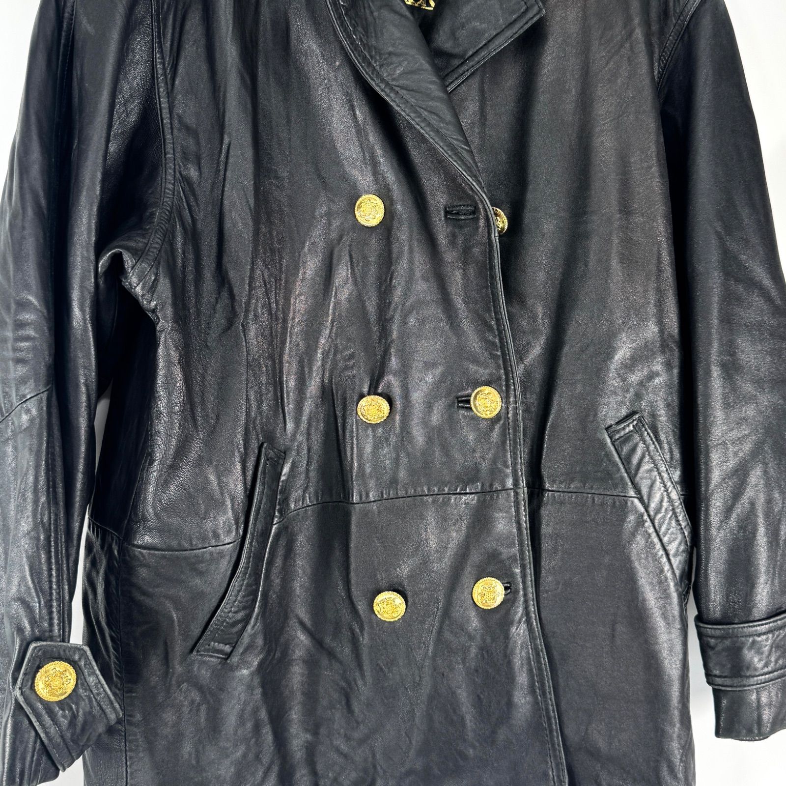 80s ヴィンテージ DANIER 本革 レザージャケット 7185 金ボタン ハーフ