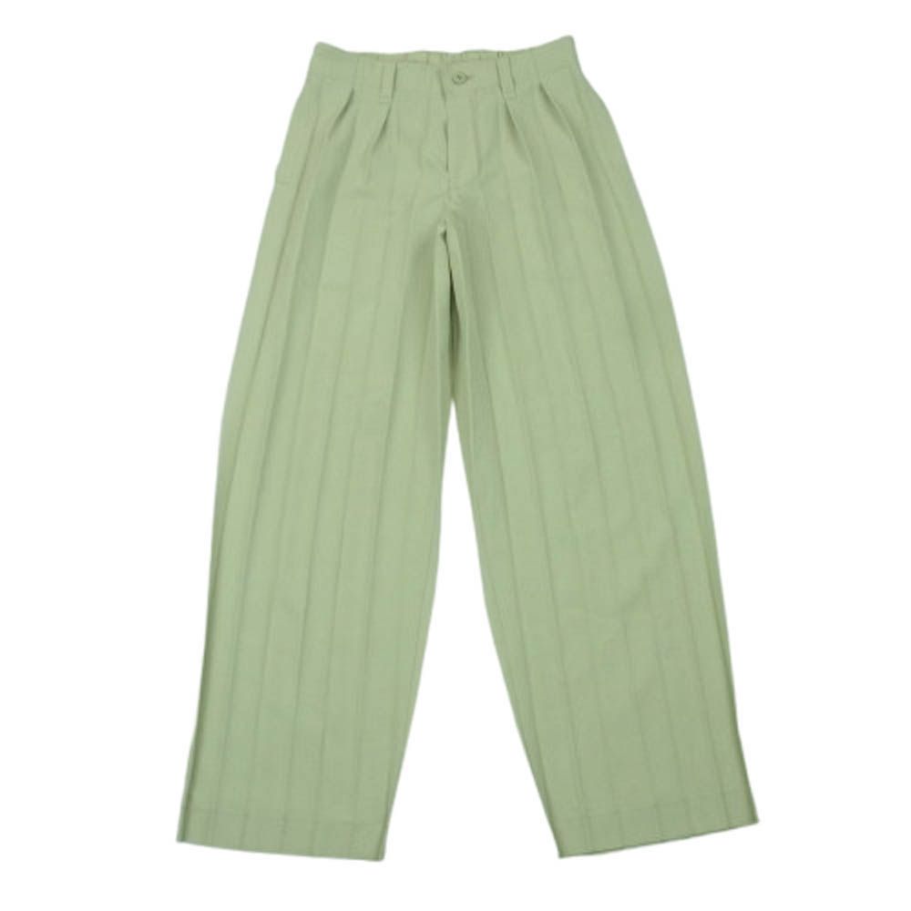 HOMME PLISSE ISSEY MIYAKE オム プリッセ イッセイミヤケ 24SS HP41FF286 EDGE ENSEMBLE アコーディオン プリーツ ストレート 袴 パンツ ライトグリーン系 2