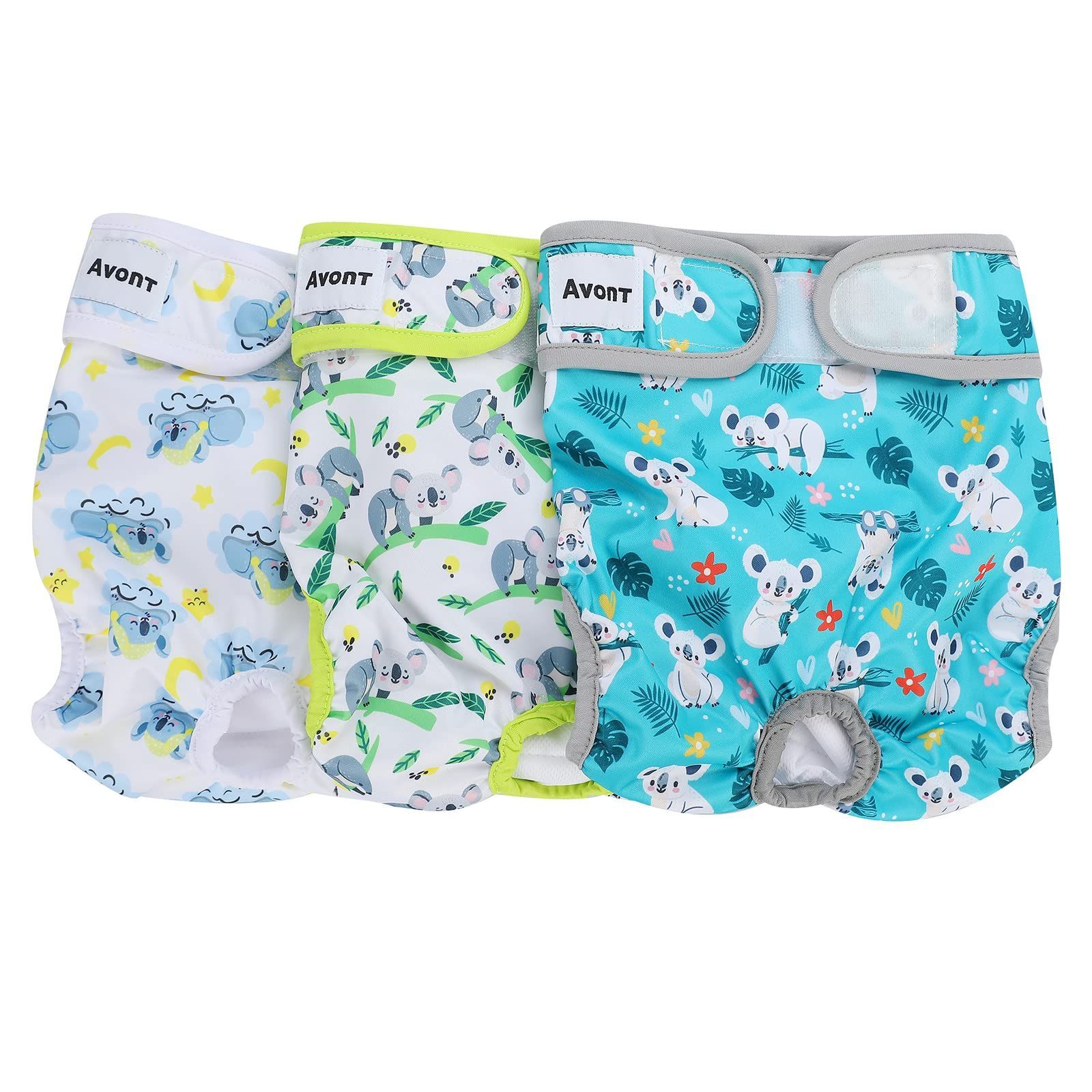 新品 高吸収性 耐久性 再利用可能 洗濯可 - 生理パンツ 犬用おむつ、マナーベルト Sサイズ [3枚セット] Avont