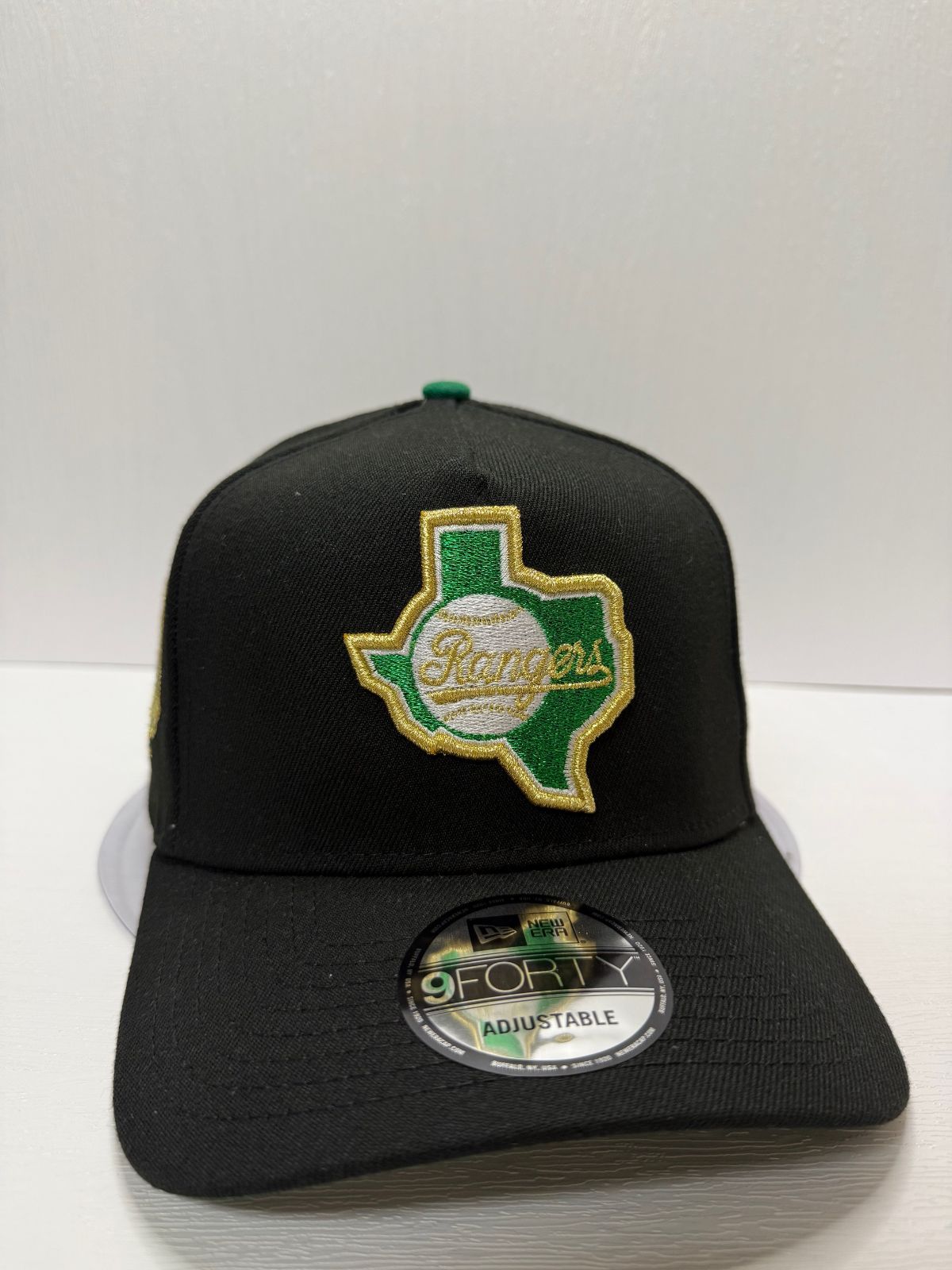 Newera テキサスレンジャーズ 40thアニバーサリー 9forty A-FRAME スナップバックキャップ ブラックカラー