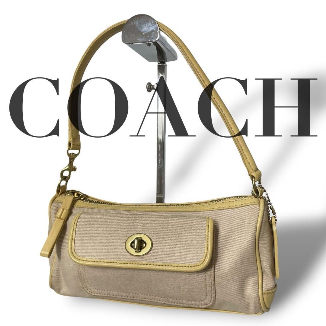 5003 COACH コーチ ミニショルダーバッグ キャンバス ベージュ