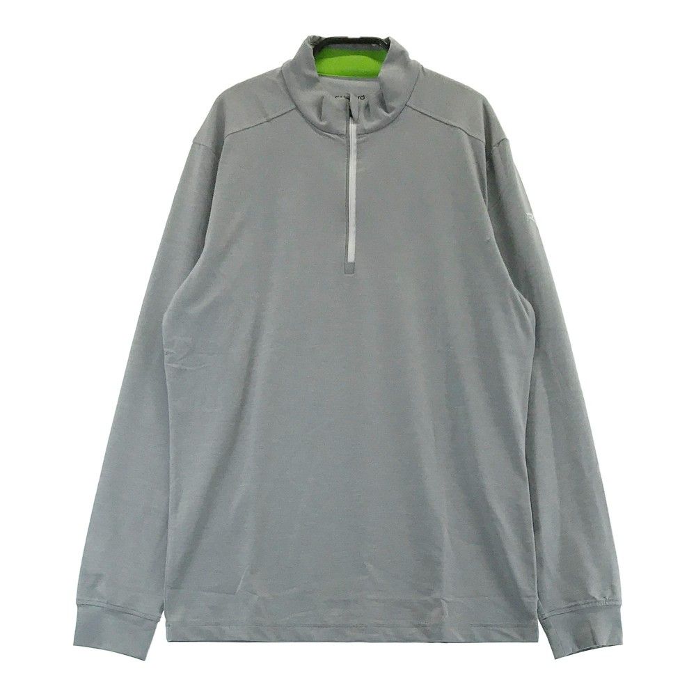サイズ：46 CHERVO シェルボ  長袖ハーフジップTシャツ  グレー系 [240101449074] ゴルフウェア メンズ ストスト サイズ：46 CHERVO シェルボ 長袖ハーフジップTシャツ グレー系