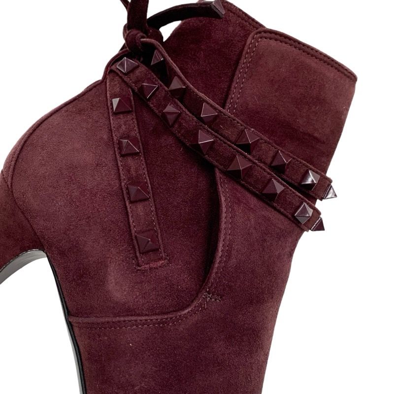 VALENTINO ブーツ ショートブーツ 靴 シューズ スエード ブラウン系 ロックスタッズ 【マッデン】