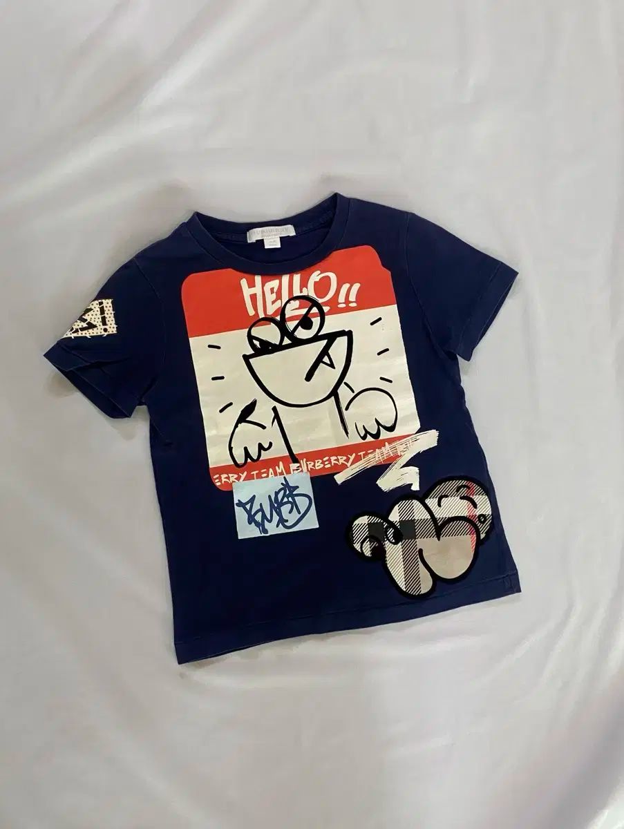 4y 110cm BURBERRY バーバリー キッズ 子供 プリンティング コットン 半袖 Tシャツ 半袖T