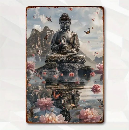 入荷待ち！幾何かのご利益を！⑧ 仏陀 釈迦如来 スクエア ブリキ/アルミ看板 入荷！幾何かのご利益を！⑥ 仏陀 釈迦如来 スクエア ブリキ/アルミ