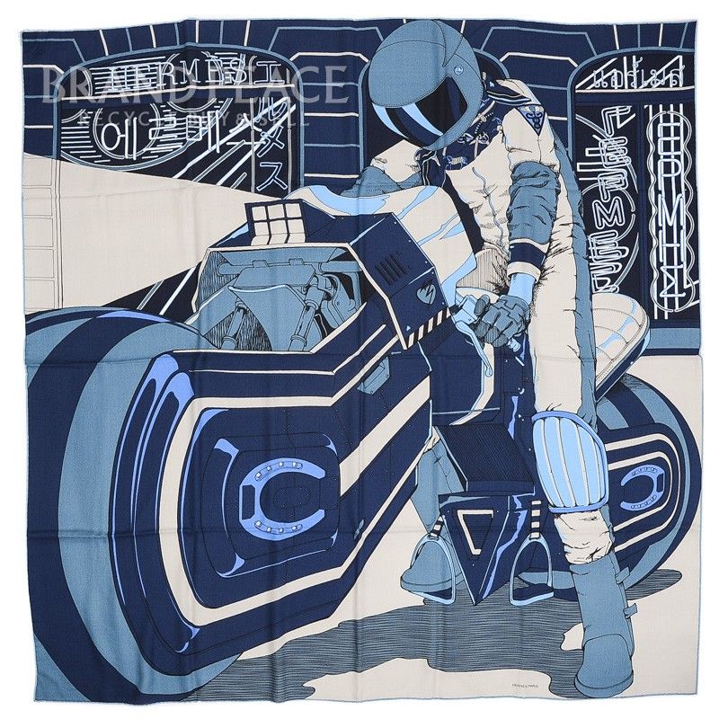 エルメス カレ140 ジェアン ショール ミステリアスライダー マリン  