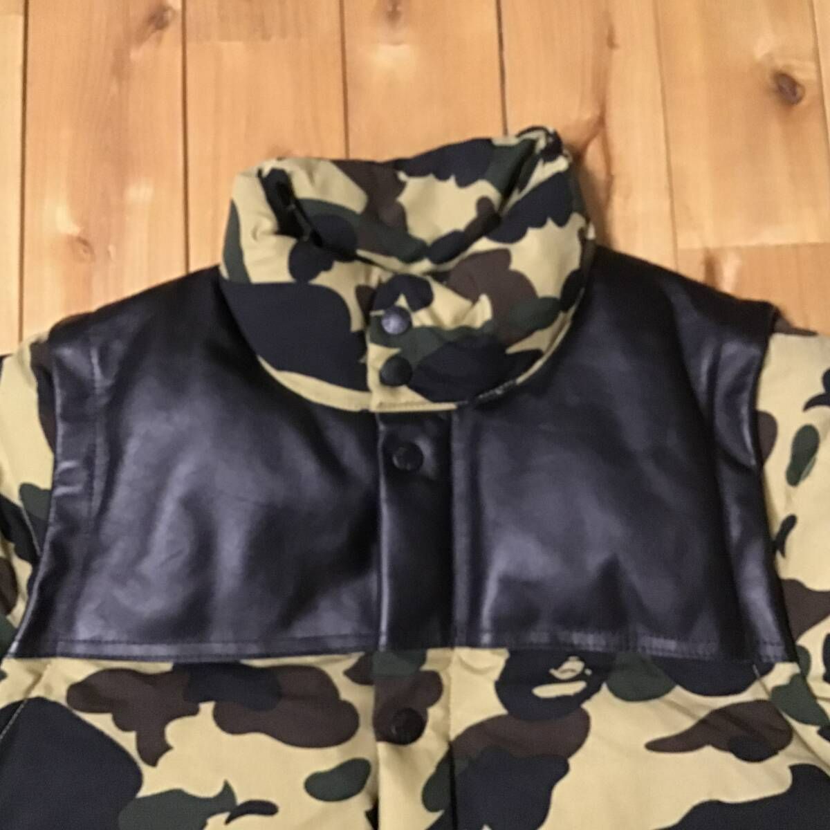 【美品】A BATHING APE エイプ ダウンジャケット 2way 黒 M □□ A BATHING APE アベイシングエイプ ダウンジャケット M