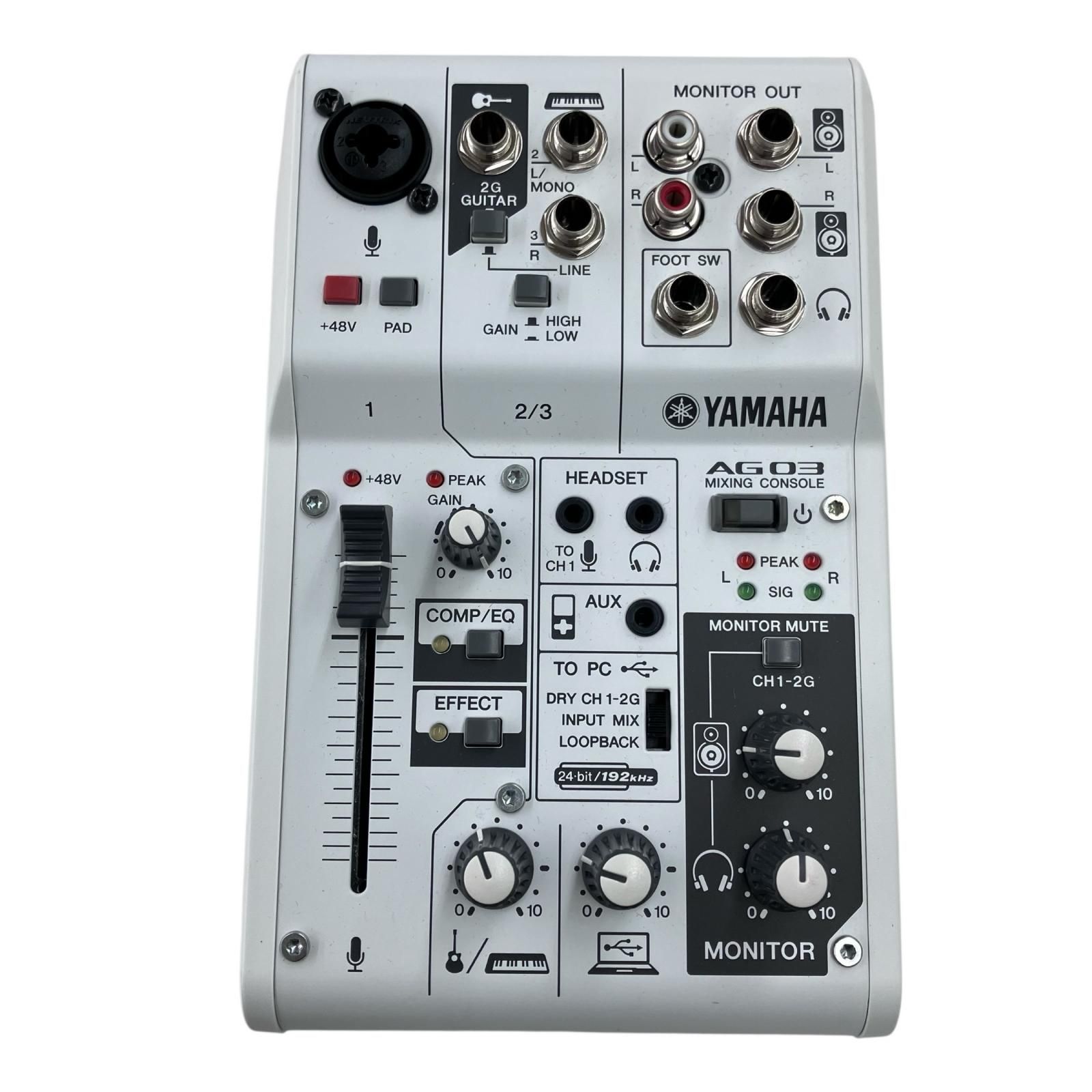 186000 現状品 YAMAHA ヤマハ オーディオインターフェイス AG03 ホワイト