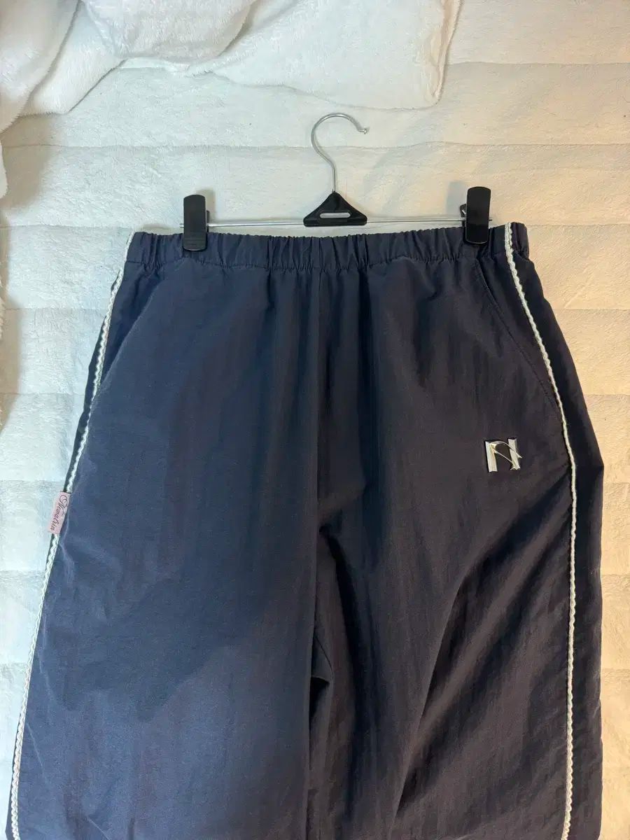 Newalrin ナイロン ワイド パンツ ネイビー