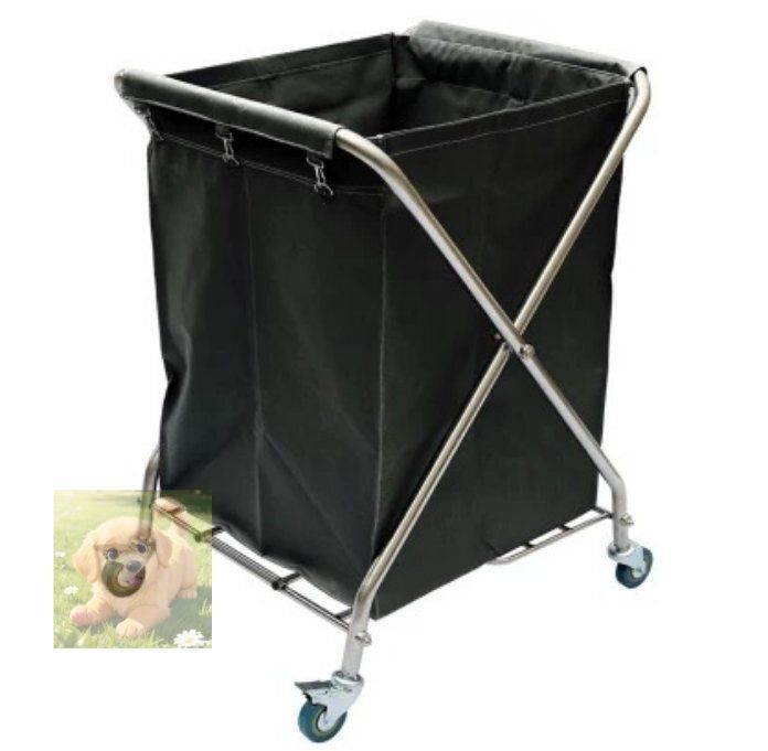 ホテルリネンカート 業務用 ランドリーワゴン サービスカート 多目的 ダストカート付布袋 リネンカート ホテル清掃台車 90*65*55CM