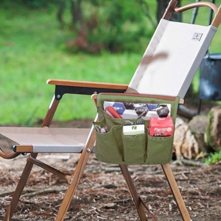 アウトドアチェア サイドポケット 緑 カーキ ハンギング キャンプ アウトドア 釣り 折りたたみ椅子カーミットチェア